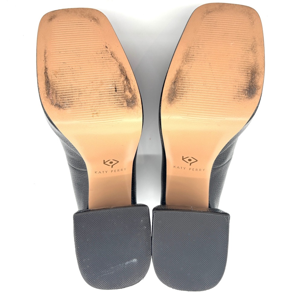 Katy‎ Perry Uplift Black Pebbled Square Toe Platform Block High Heel Pump 8.5M - Picture 7 of 10